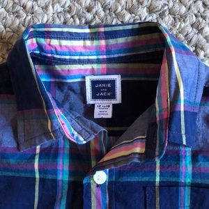 Janie and Jack Roll-cuff Madras Shirt 12-18